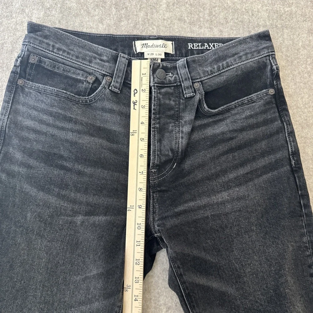 Madewell Jeans Relaxed Taper Mens 29x30 Charcoal Wash Button Fly